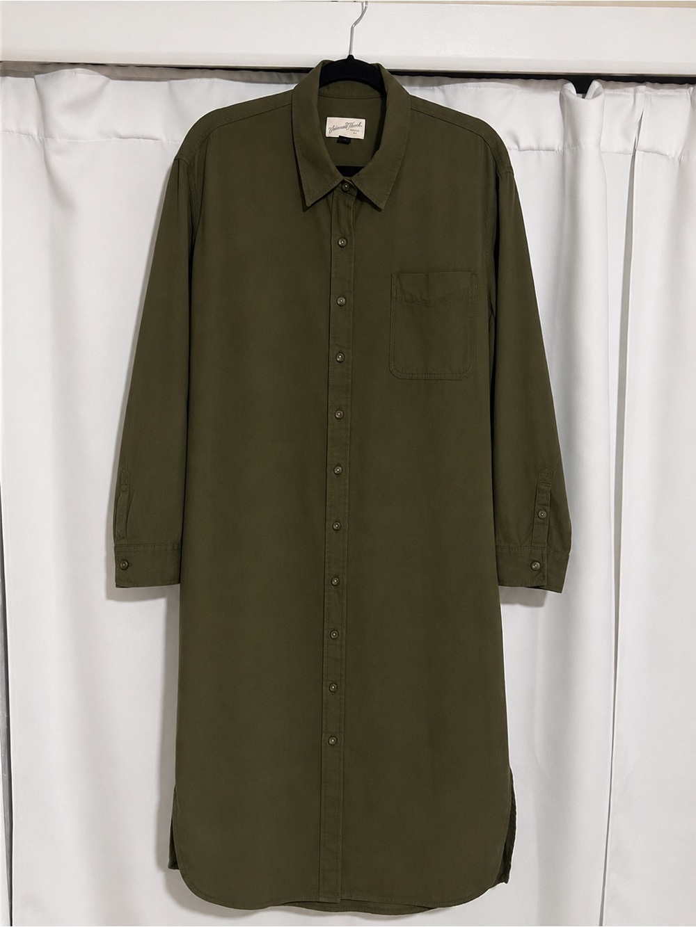 Universal Thread Olive Green Midi Shirt Dress Women’s Large - Picture 2 of 6